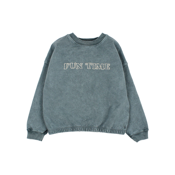 6076-FUN SWEATSHIRT-SLATE GREEN