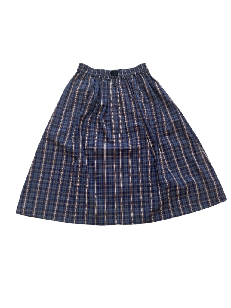 Kaveri-Skirt-Brown/blue checks – whoopikids