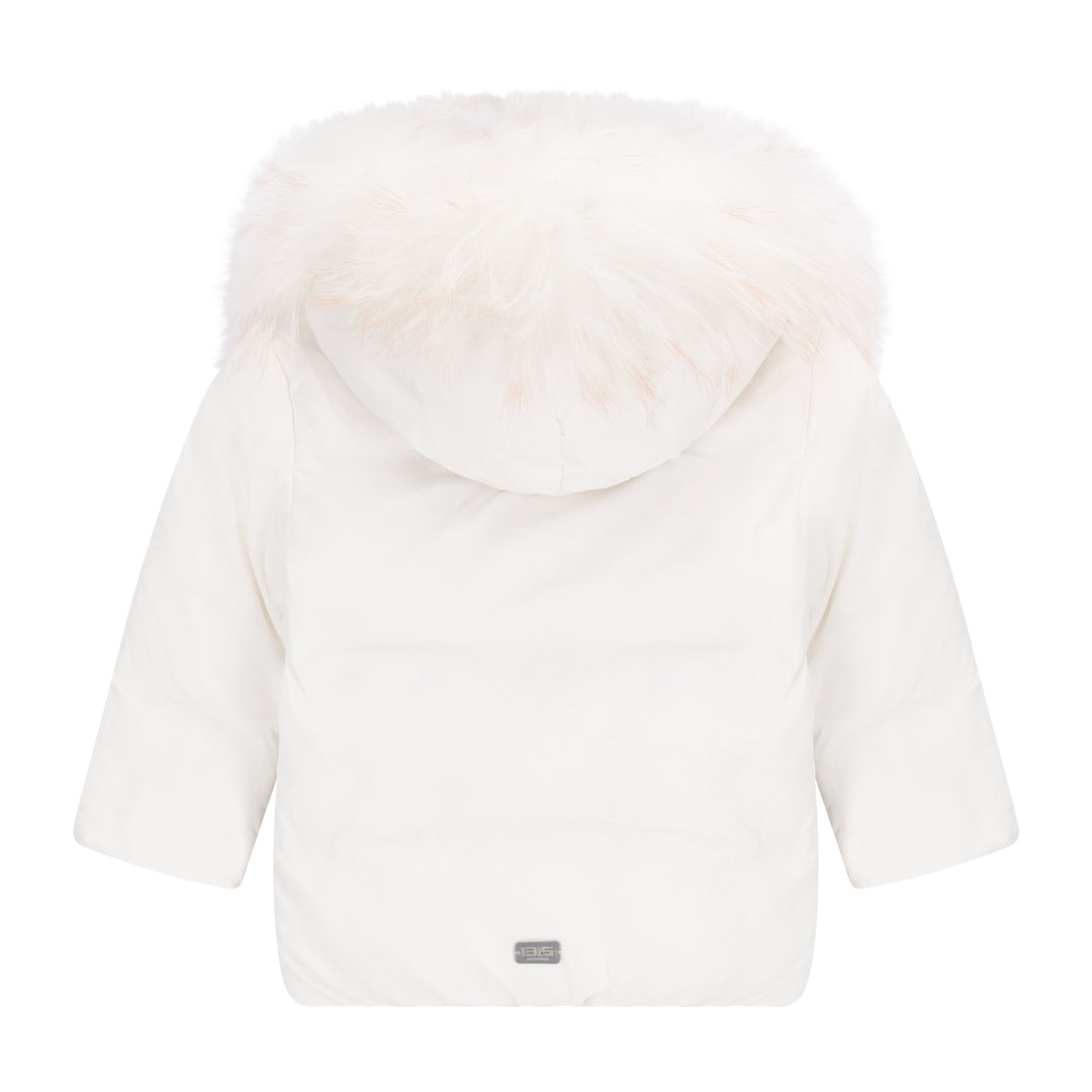 615A Allegory-Winter White Diagonal Closure Baby Coat