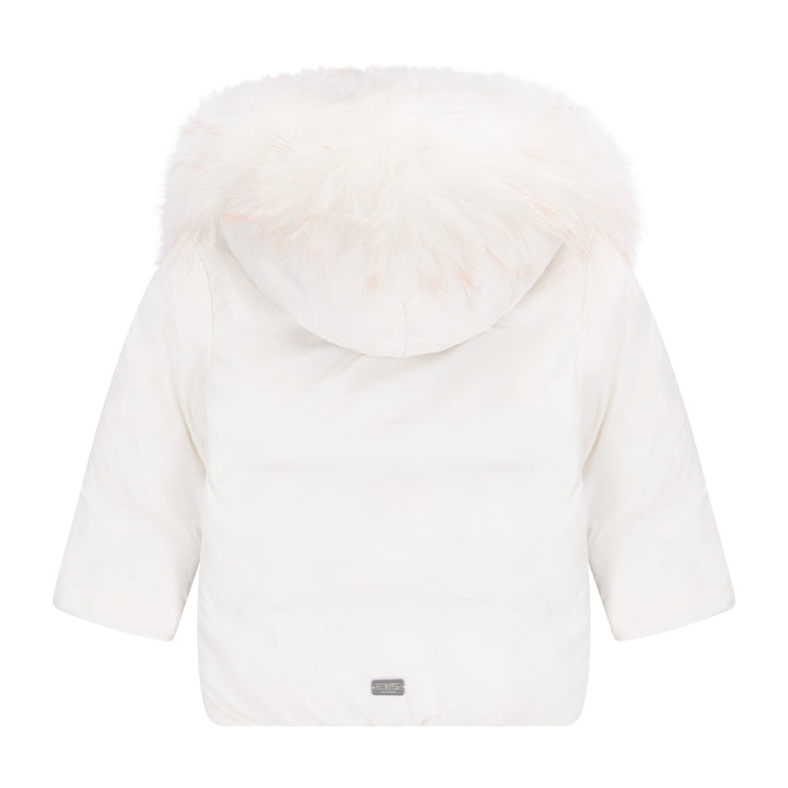 615A Allegory-Winter White Diagonal Closure Baby Coat