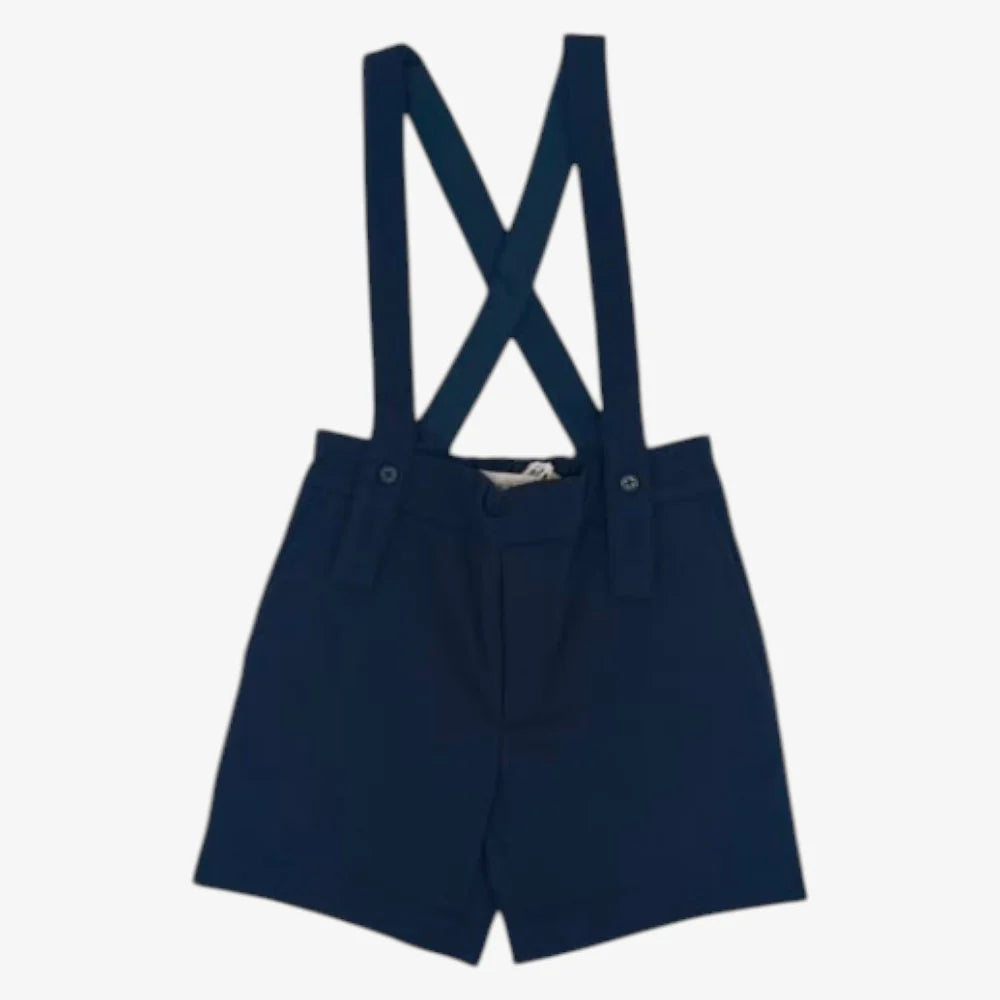 FW26-SR54S ARCHIE TUFTED SUSPENDER SHORTS (CUSTOM) - DENIM