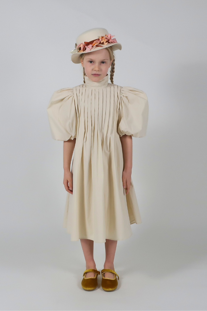 FW26-DR401V HARRIET PIN TUCK DRESS - IVORY