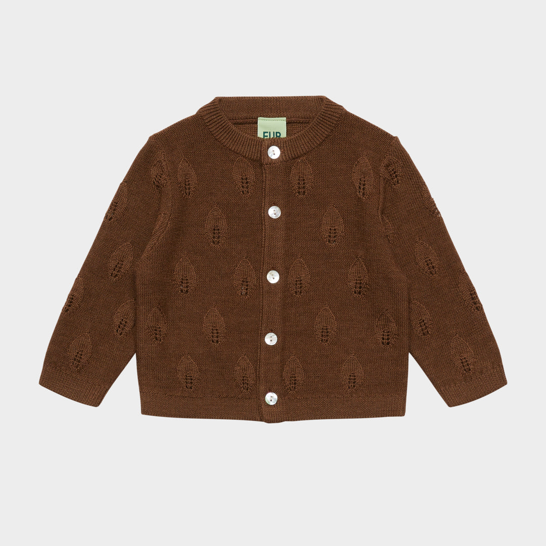 6526 BABY LEAF CARDIGAN - HAZEL MELANGE