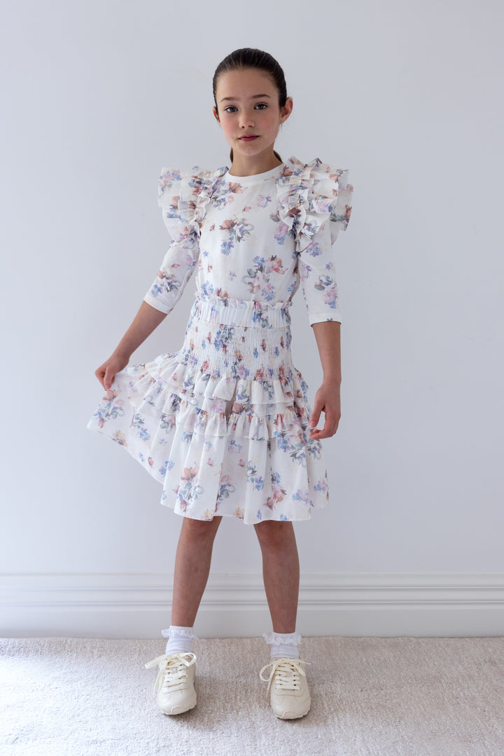 8219T ELBOW-ELBOW SLV  SLV FLORAL PRINT T-SHIRT