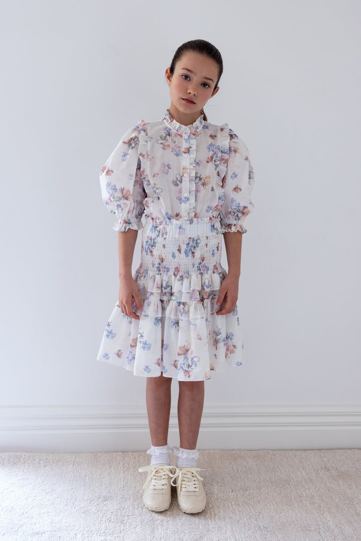 2119-FLUTTER FLORAL PRINT VOILE SHIRT