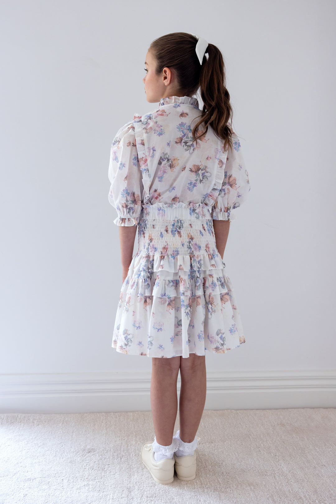 8220S-FLUTTER FLORAL PRINT VOILE SKIRT