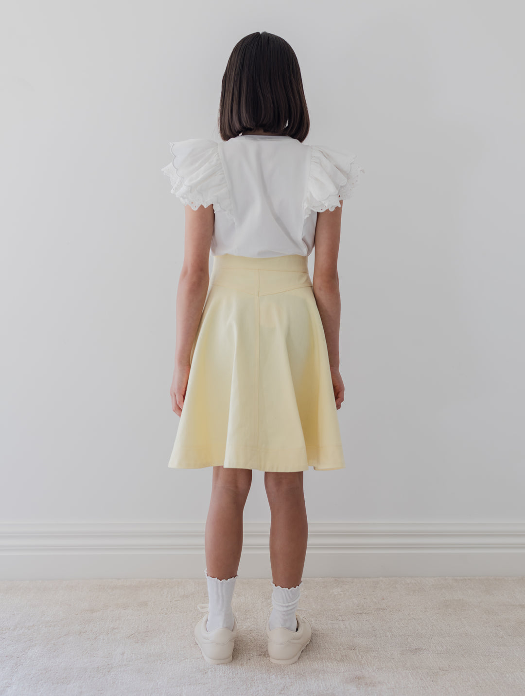 8238S-FOLD BACK POCKET DENIM SKIRT-LEMON WASH DENIM