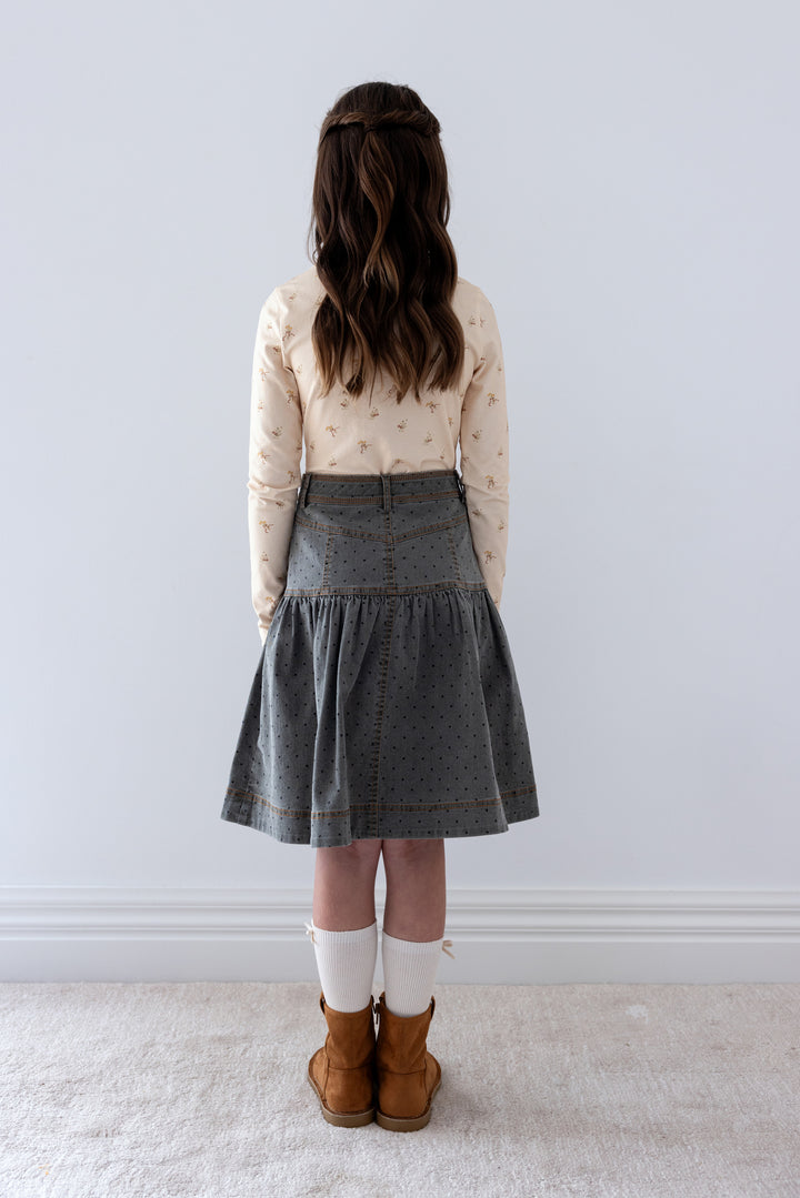 8268S Grey Spot Chambray Skirt - Grey Spot Chambray