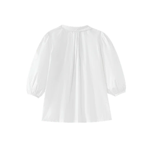 PINTUCK PETER PAN BLOUSE-WHITE