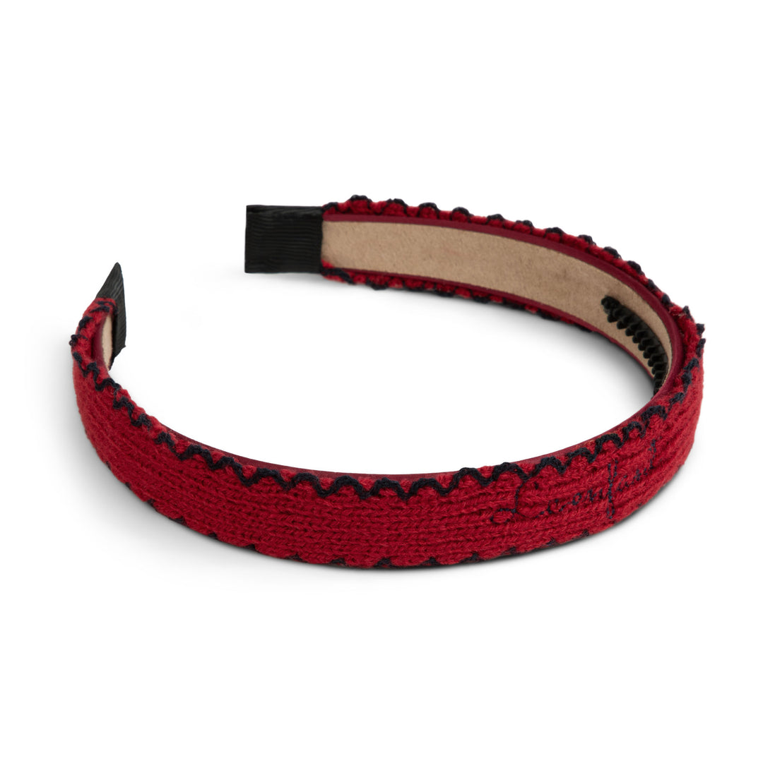 Le Enfant Edged Knit Hairbands - Red