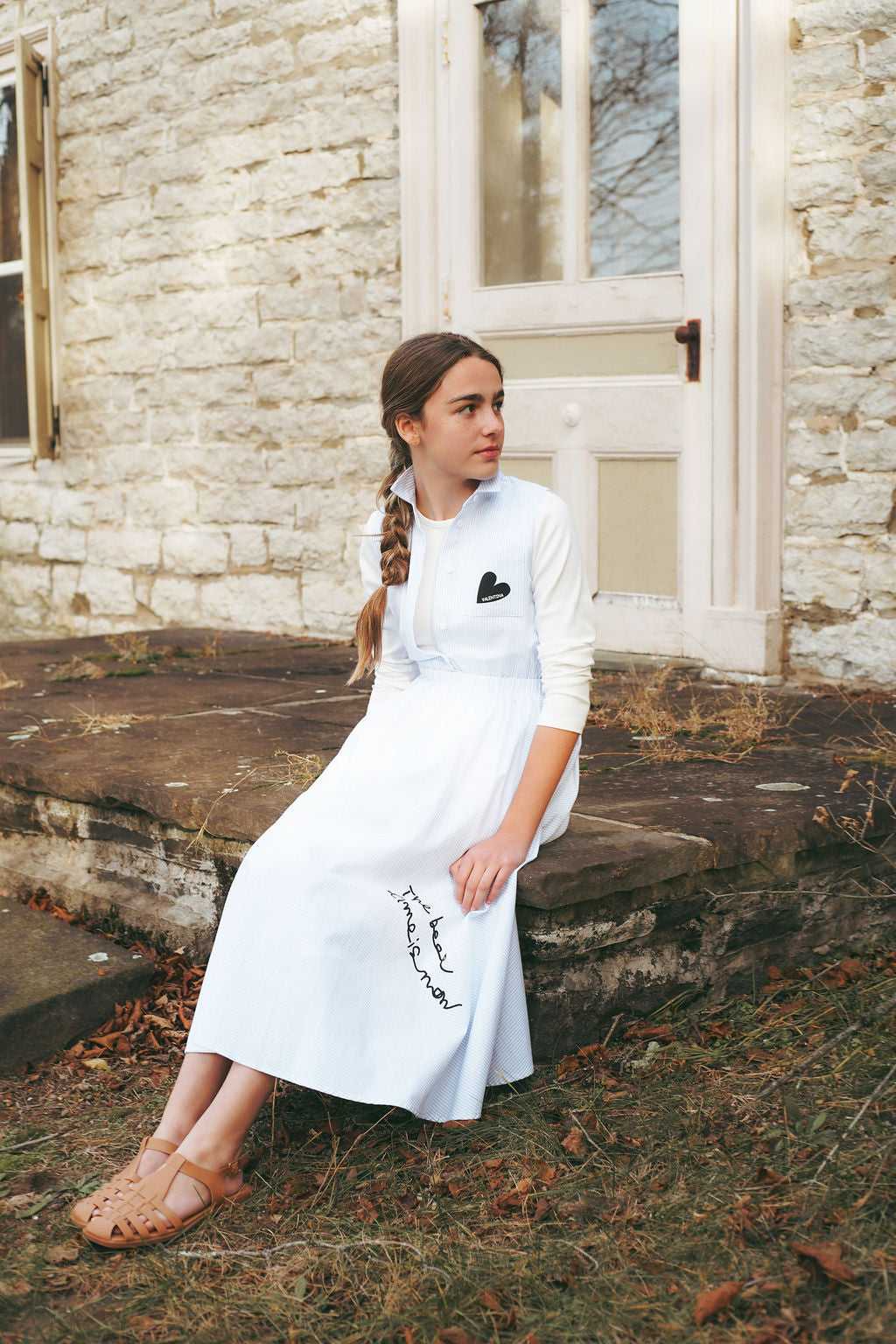 C-25680-Stripe Logo Collar Jumper Blue