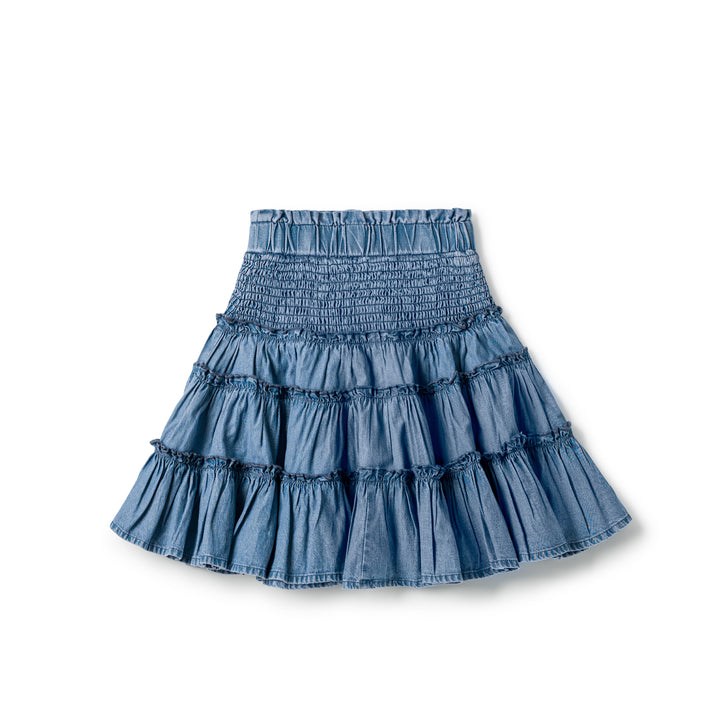 SS903 - Ruffle Skirt Stonewash Denim