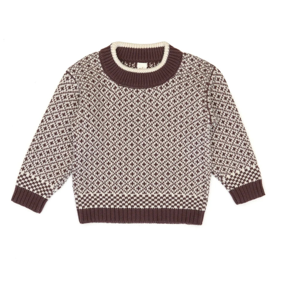 TC012DN JHON SWEATER - DARK PLUM/NATURAL