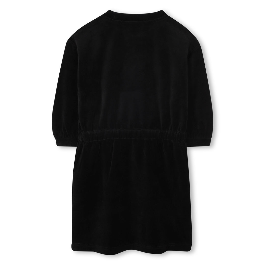A00325-LOGO 3/4 SLEEVE DRESS-BLACK