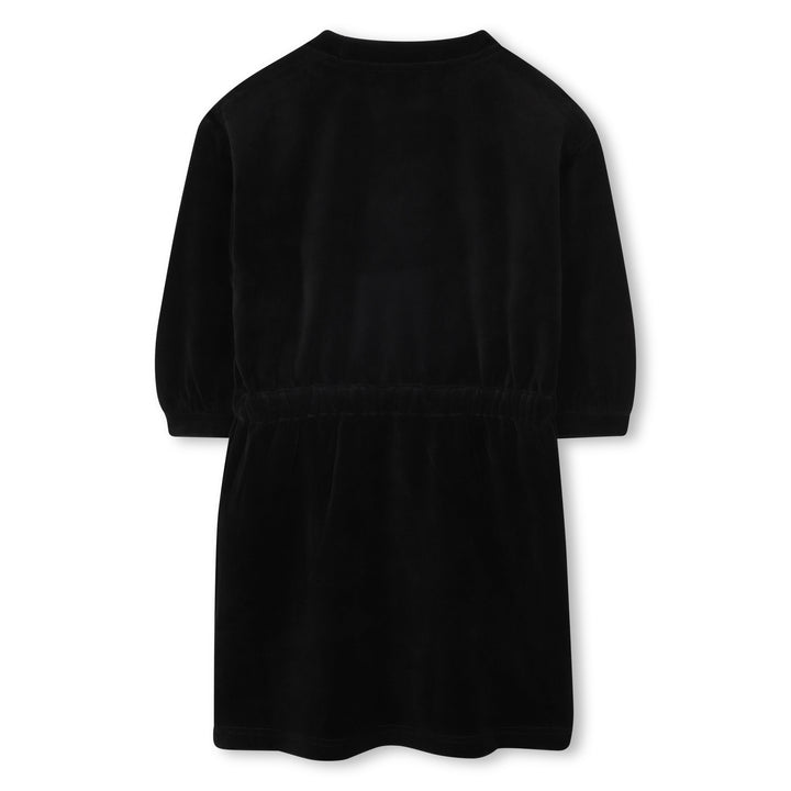 A00325-LOGO 3/4 SLEEVE DRESS-BLACK
