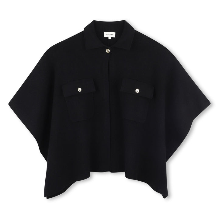 A00361-KNIT CAPE-BLACK