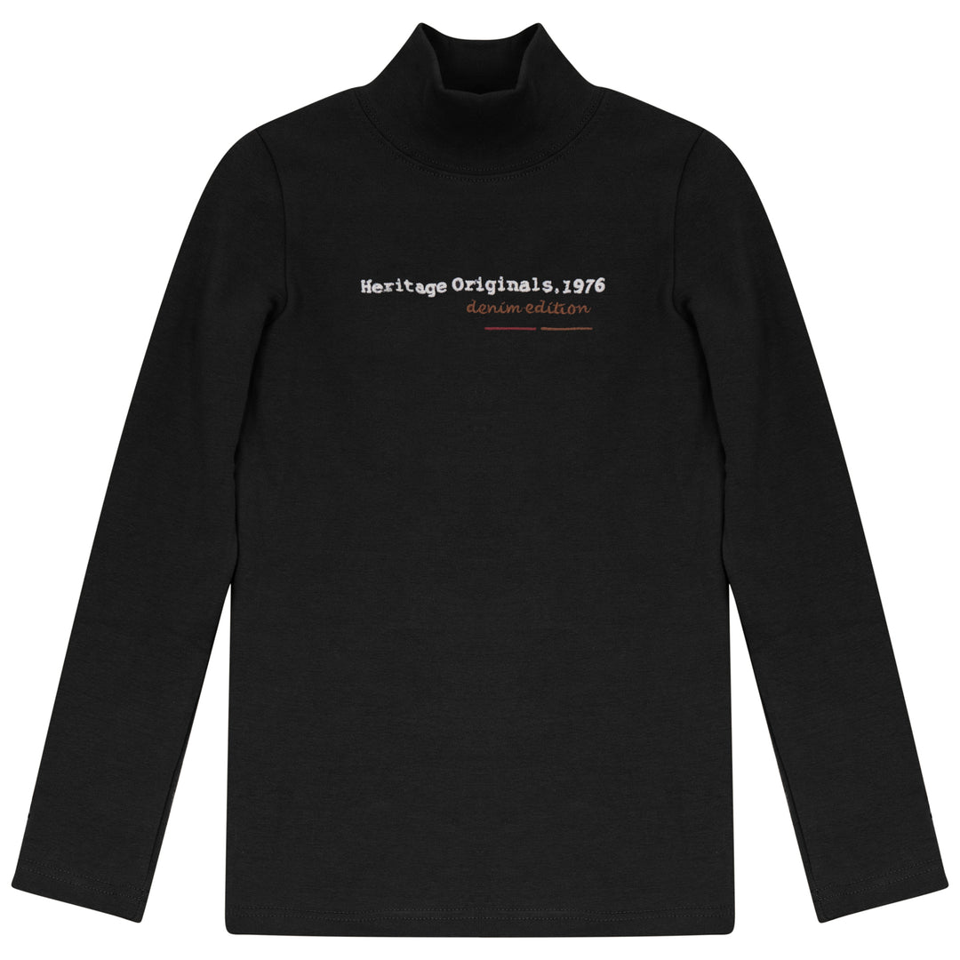 A2704BK GIRL HERITAGE MOCKNECK-Black
