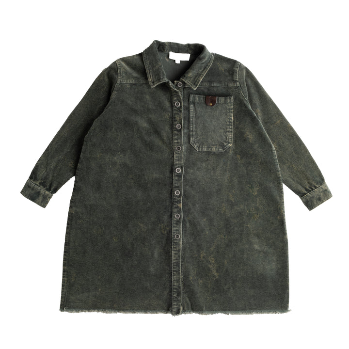502-Moss green, snow wash-Oversized shirt dress