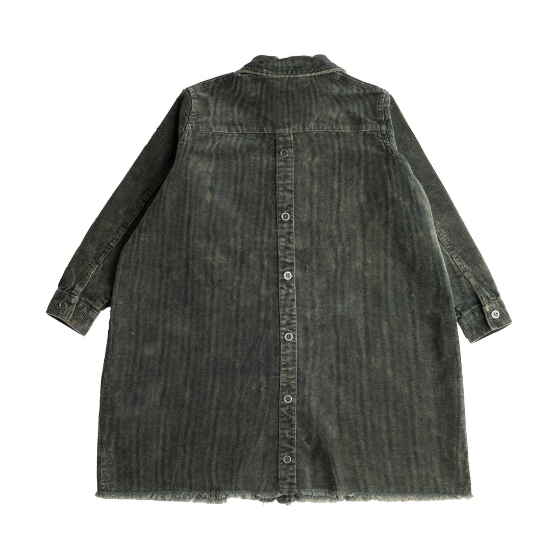 502-Moss green, snow wash-Oversized shirt dress
