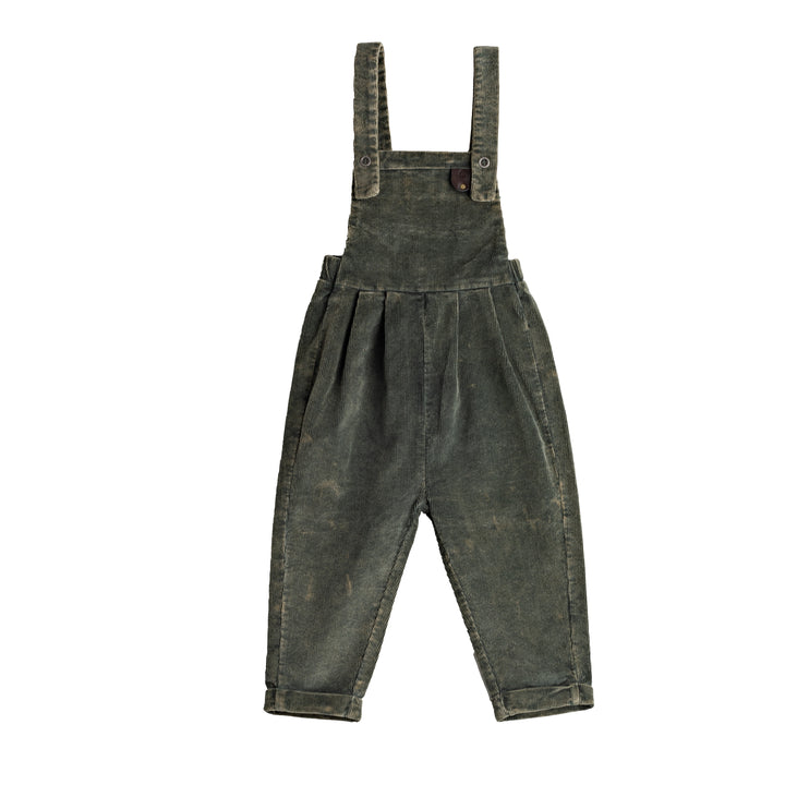 510-Moss green, snow wash-Baby overalls