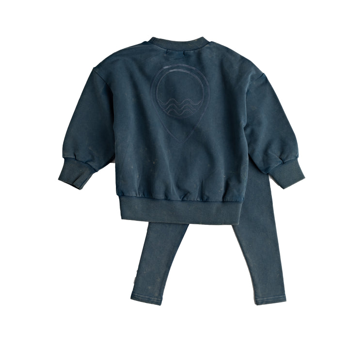 608-Ocean teal, snow wash-Baby boy sweatshirt set 4AND UP JUST SWEAT TOP