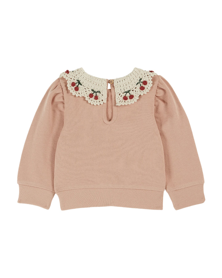 AA001-EMBROIDERED COLLAR SWEATSHIRT-BLUSH