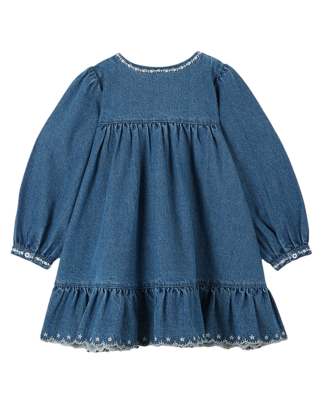 AA049-EMBROIDERED DENIM DRESS-DENIM