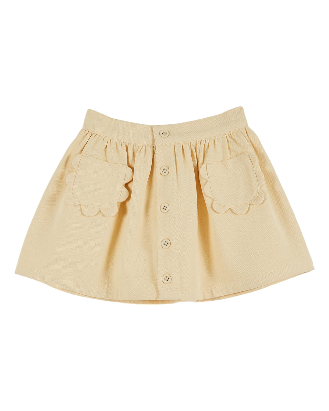 AB062B-CANVAS FLOWER POCKET SKIRT-BANANE