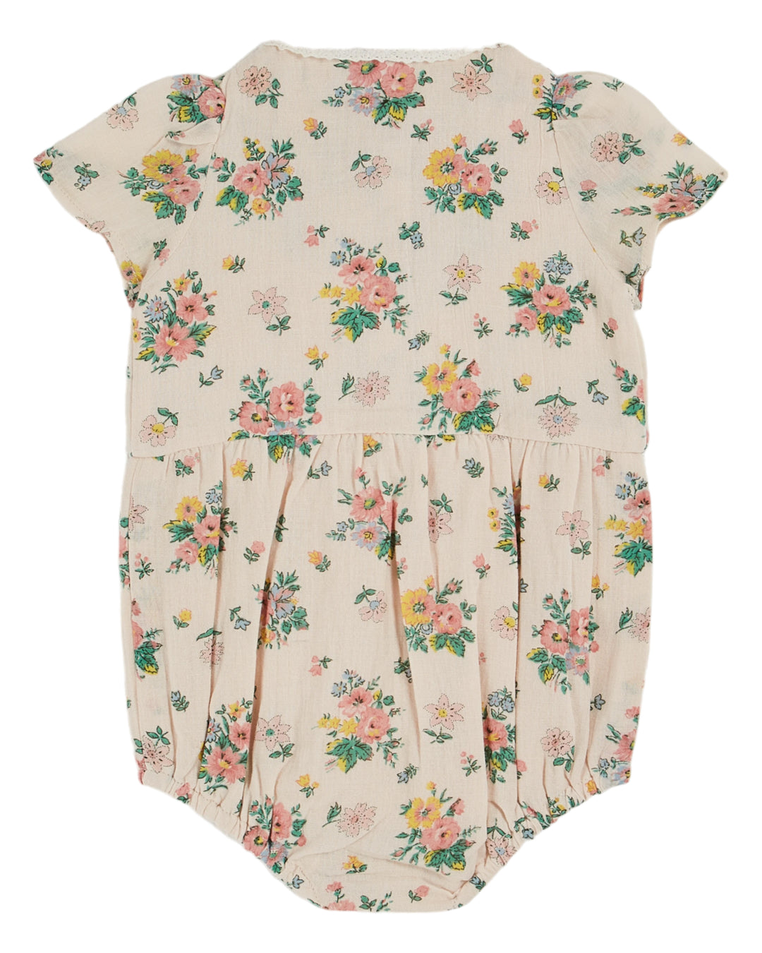 AB081-PRINTED SMOCKED ROMPER -PRINTEMPS ROSE