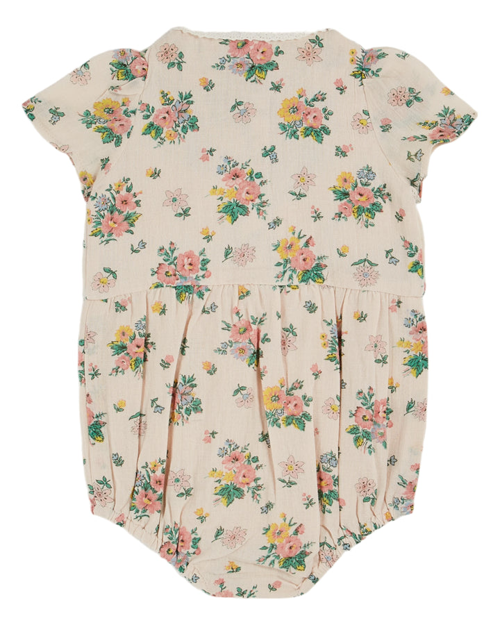 AB081-PRINTED SMOCKED ROMPER -PRINTEMPS ROSE