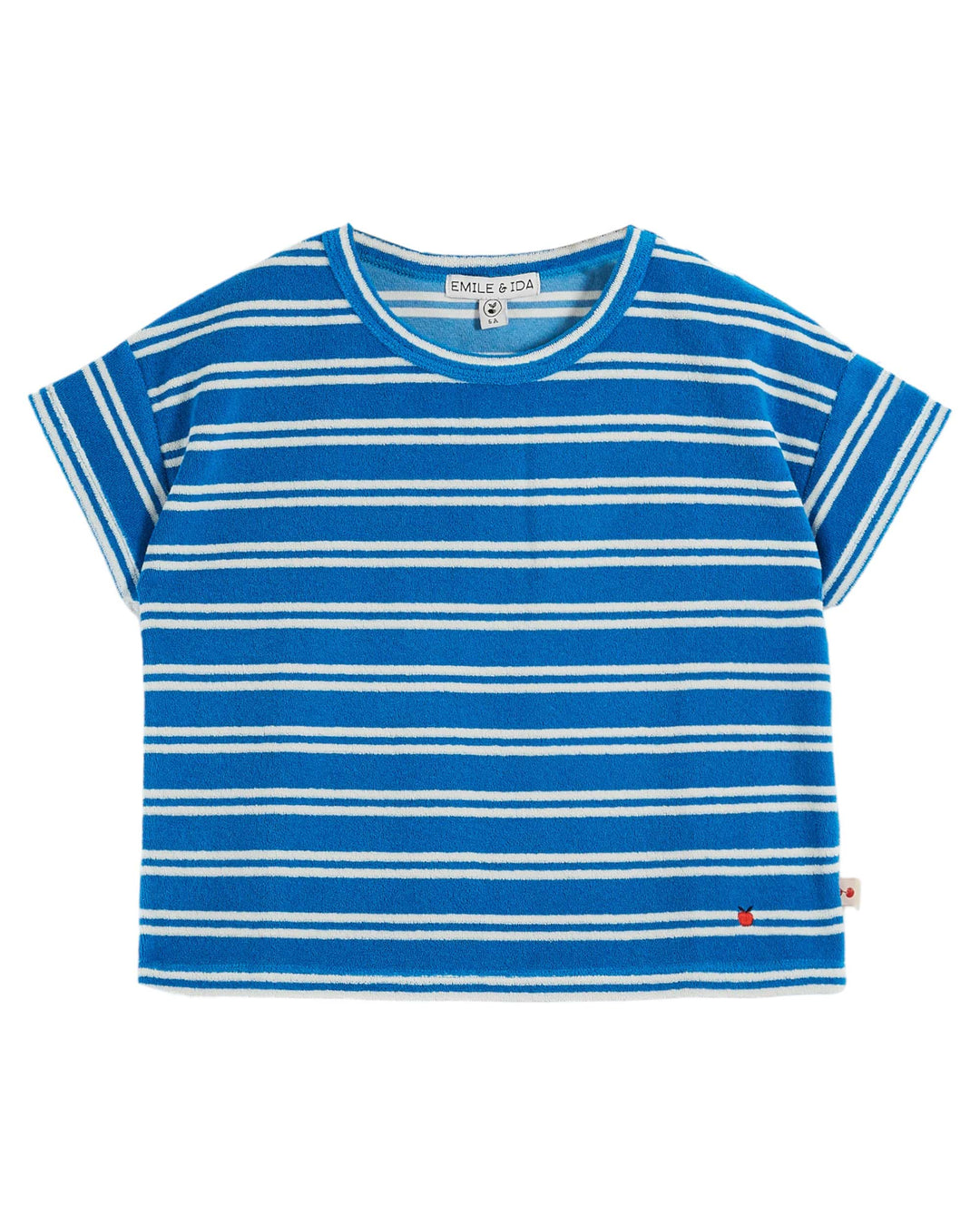 AB118-STRIPED TERRY TEE SHIRT-RAYURE AZUR