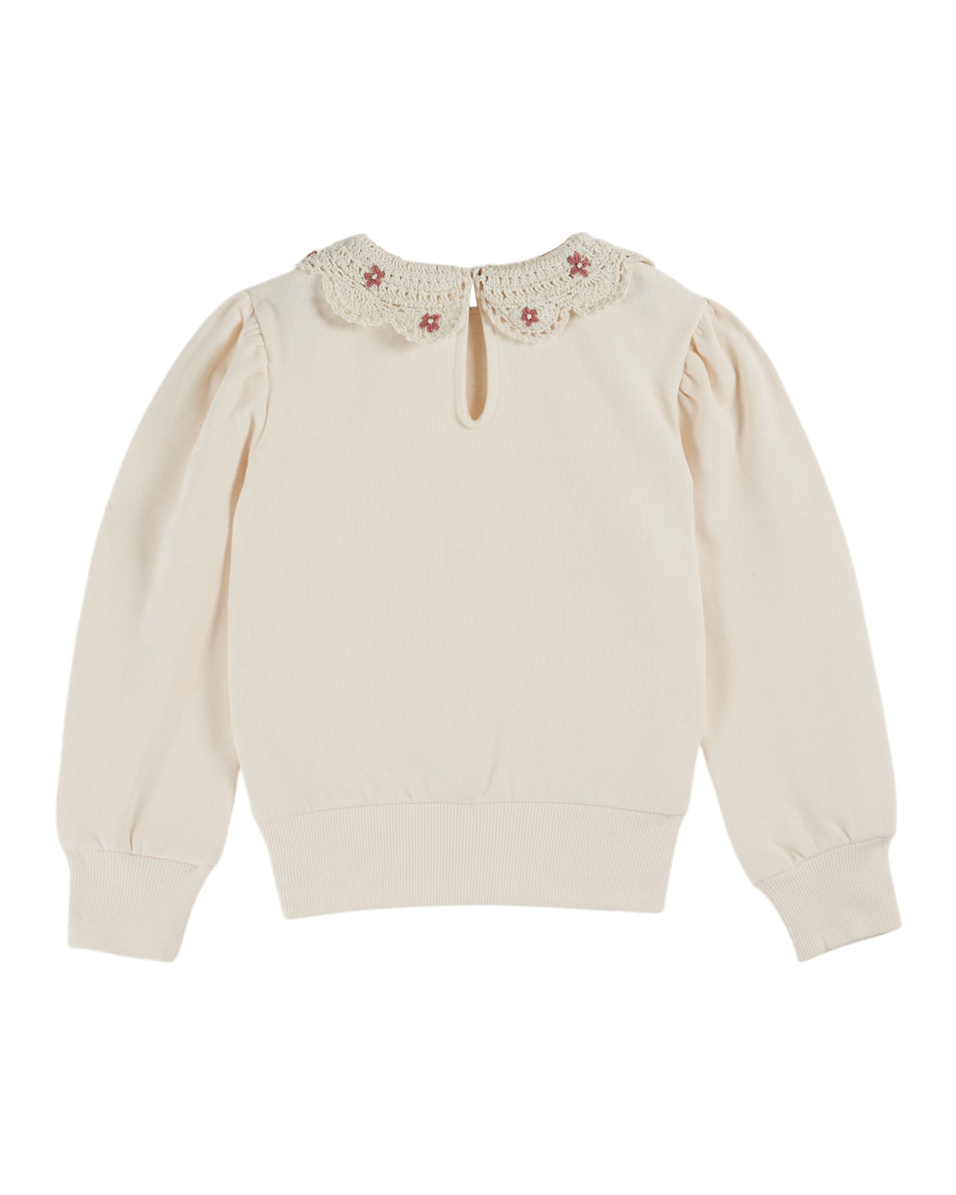 AC001-SWEAT COL CROCHET-CREME