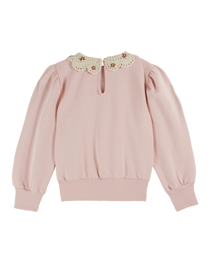 AC001-SWEAT COL CROCHET-PEONY