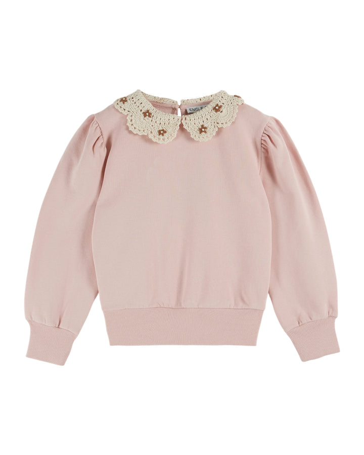 AC001-SWEAT COL CROCHET-PEONY