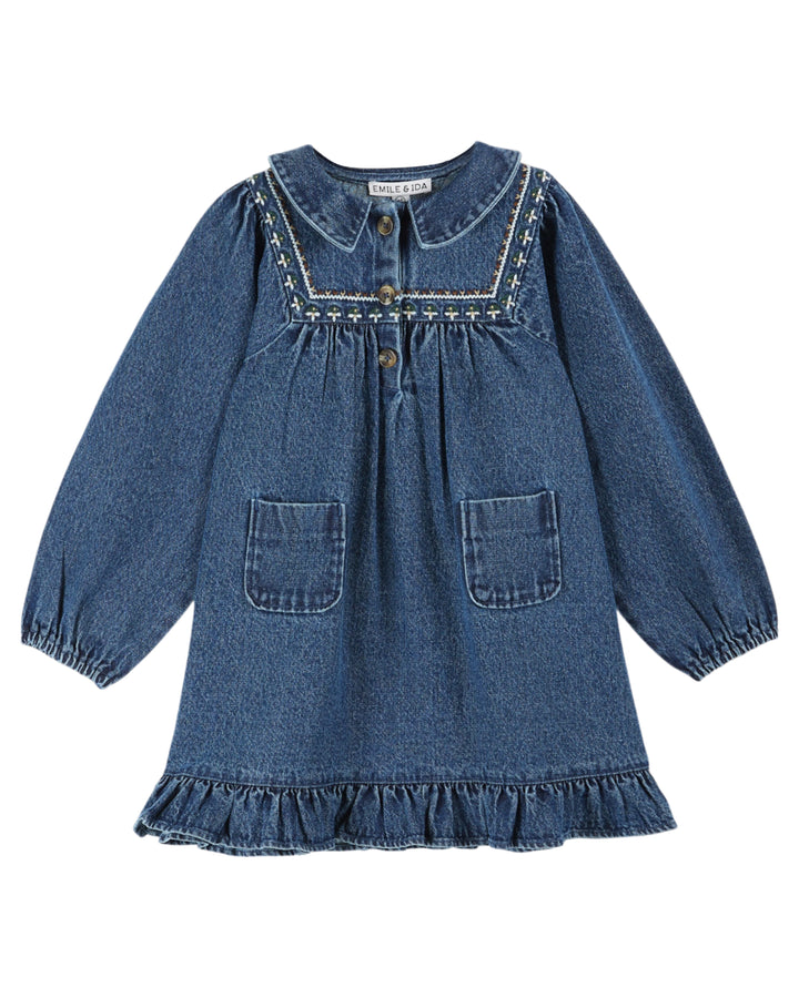 AC078-ROBE DENIM BRODEE-DENIM