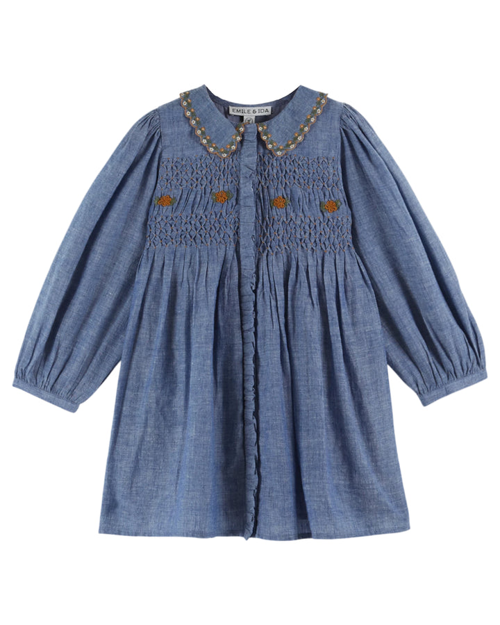 AC080A-ROBE SMOCKEE-CHAMBRAY