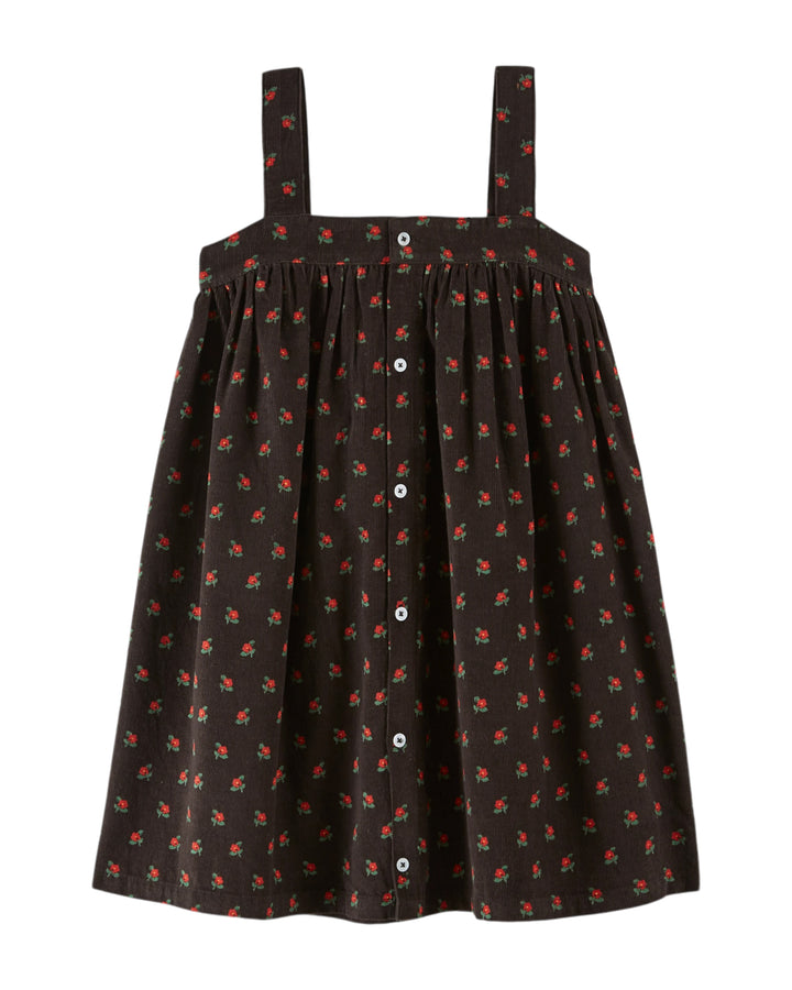 AC083C-ROBE AMPLE BRETELLES-POPPY NOIR