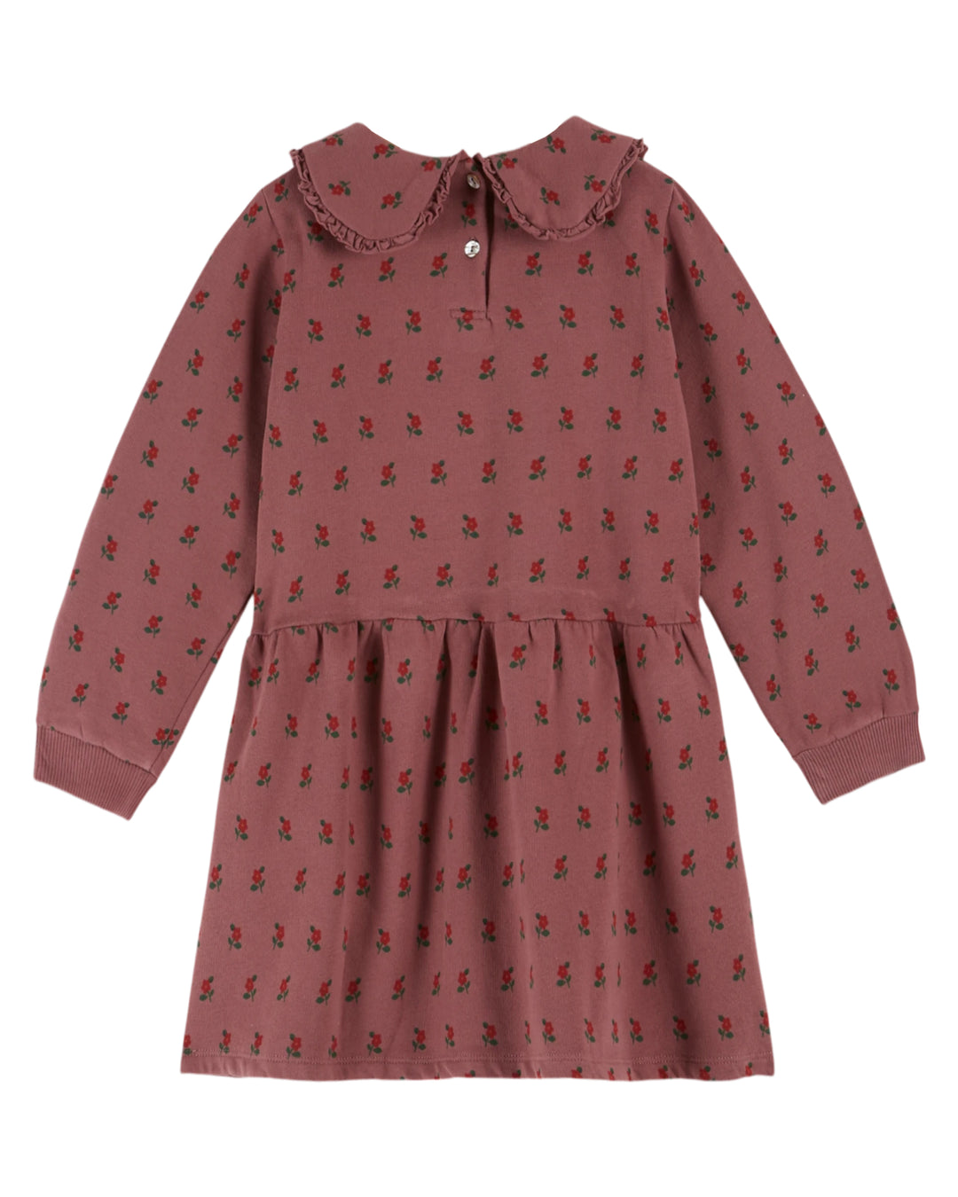 AC182-ROBE MOLLETON IMPRIMEE-POPPY VIOLINE
