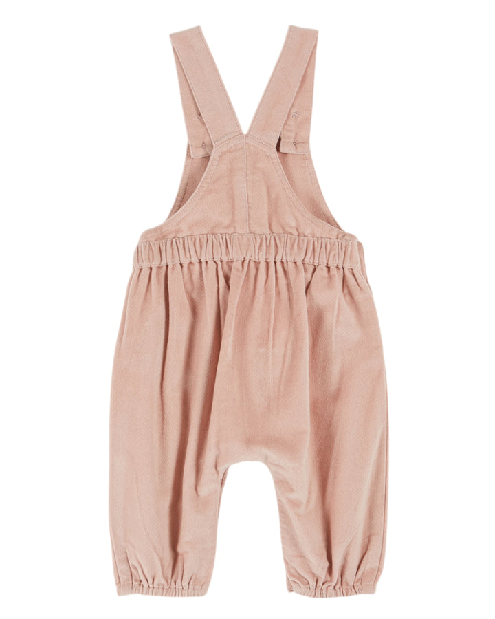 AC208A POCHE FLEURS-SALOPETTE BB VELOURS-PEONY