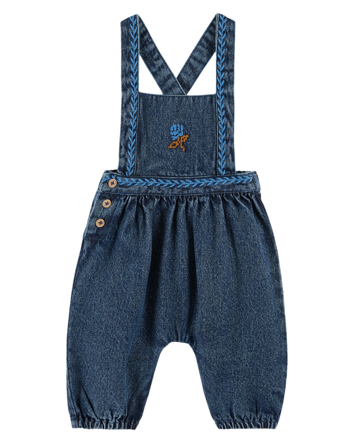 AC215-SALOPETTE DENIM BRODEE BB-DENIM