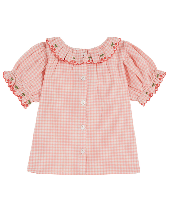 AD024 BLOUSE VICHY COL BRODE - VIVI