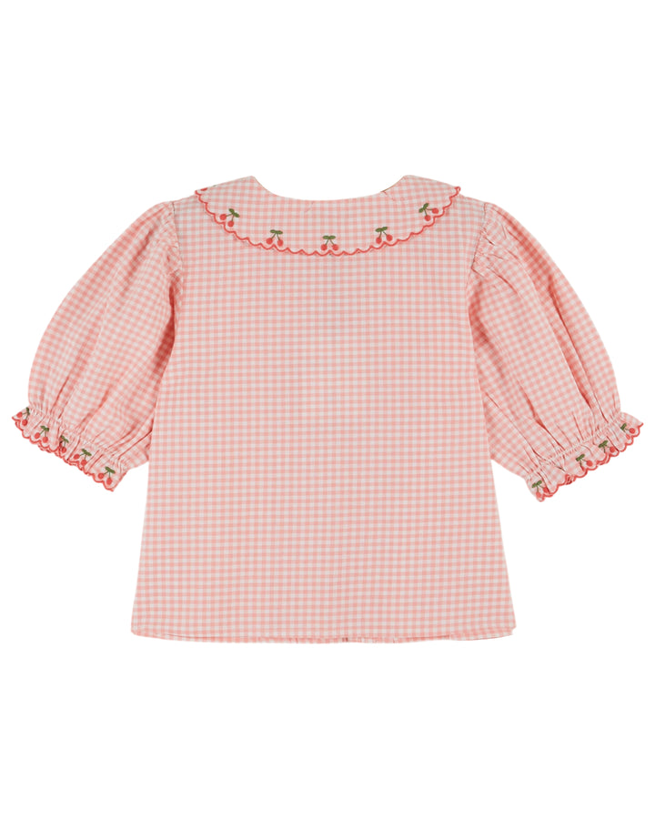 AD034 BLOUSE BRODEE VICHY - VIVI