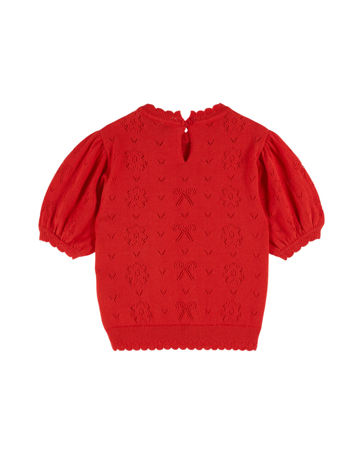AD185 PULLOVER AJOURE - COQUELICOT