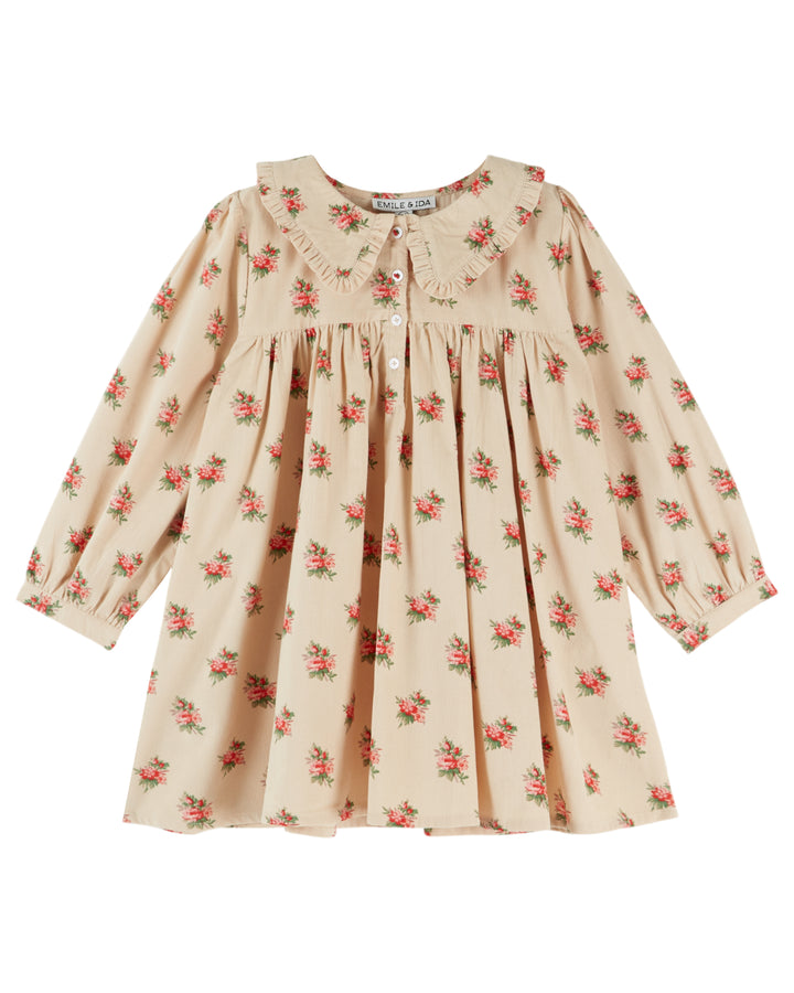 AE045A LOOSE FLOUNCE COLLAR DRESS - FLEURS DES BOIS