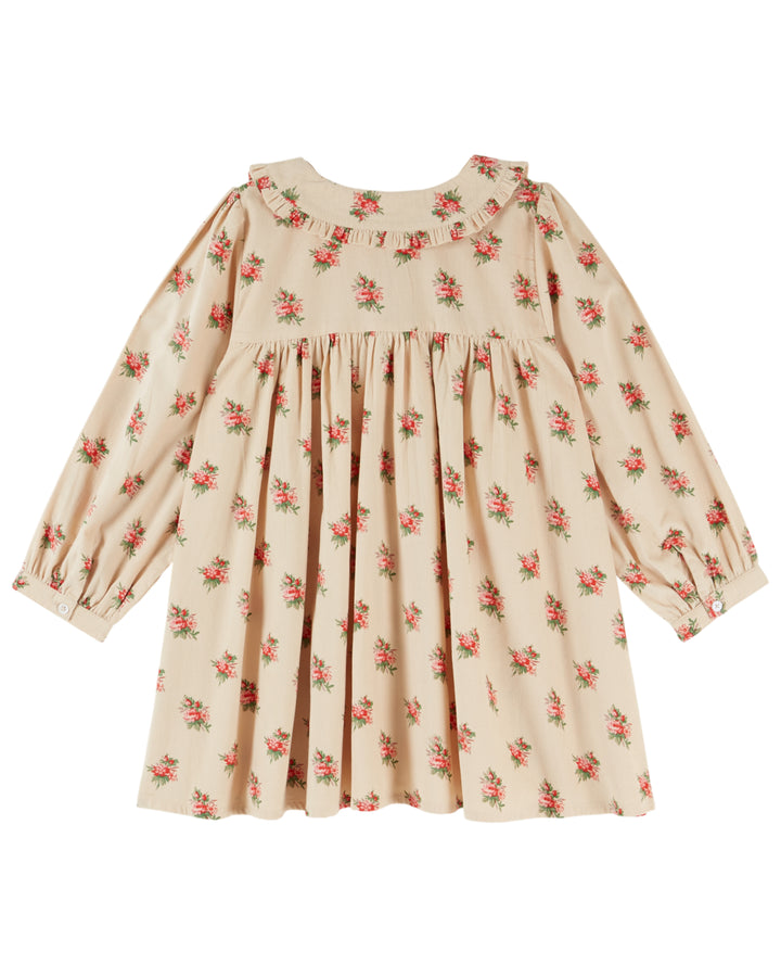 AE045A LOOSE FLOUNCE COLLAR DRESS - FLEURS DES BOIS