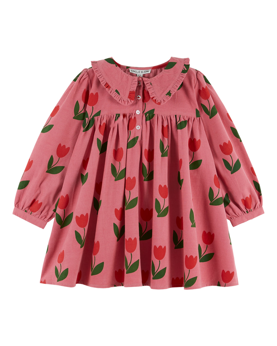 AE045B LOOSE FLOUNCE COLLAR DRESS - GRANDE TULIPE