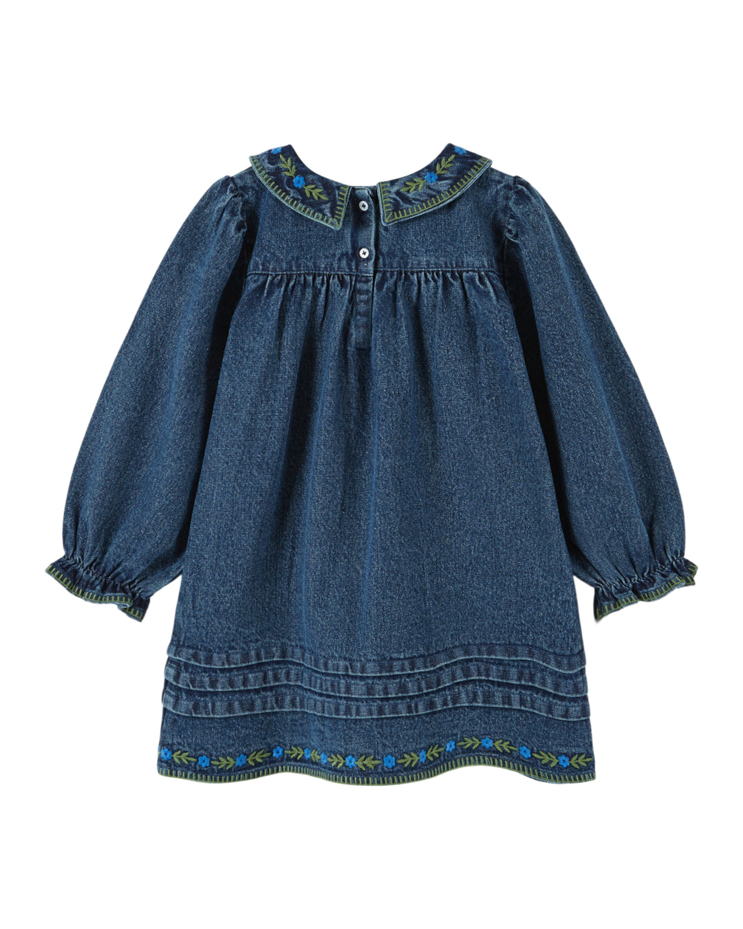 AE069 EMBROIDERED DRESS - DENIM