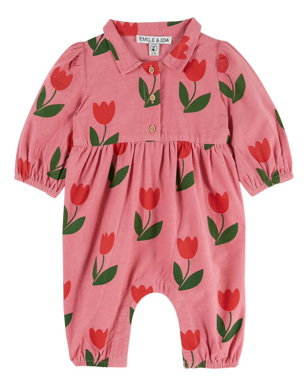 AE084 PRINTED NEEDLECORD JUMPSUIT - GRANDE TULIPE