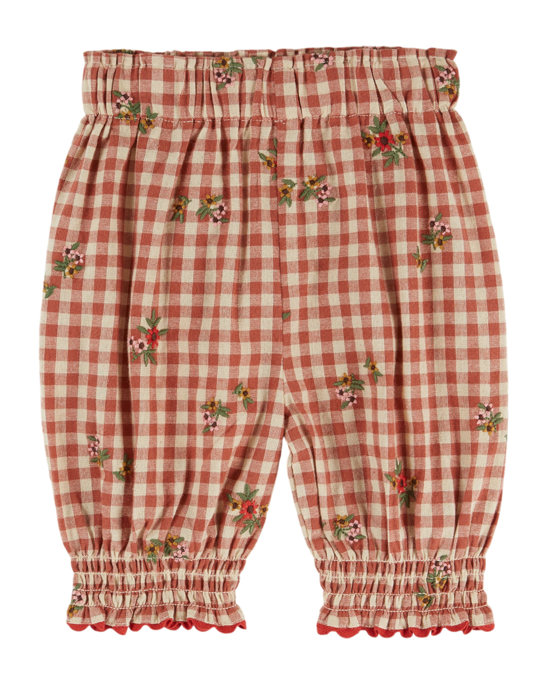 AE097 GINGHAM SIRWAL PANTS - VICHY BRODERIE