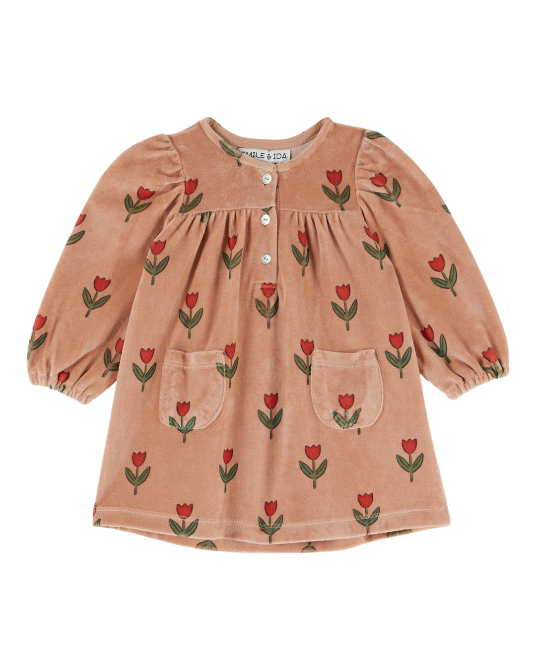 AE114 BABY PRINTED VELVET DRESS - SOLIFLORE